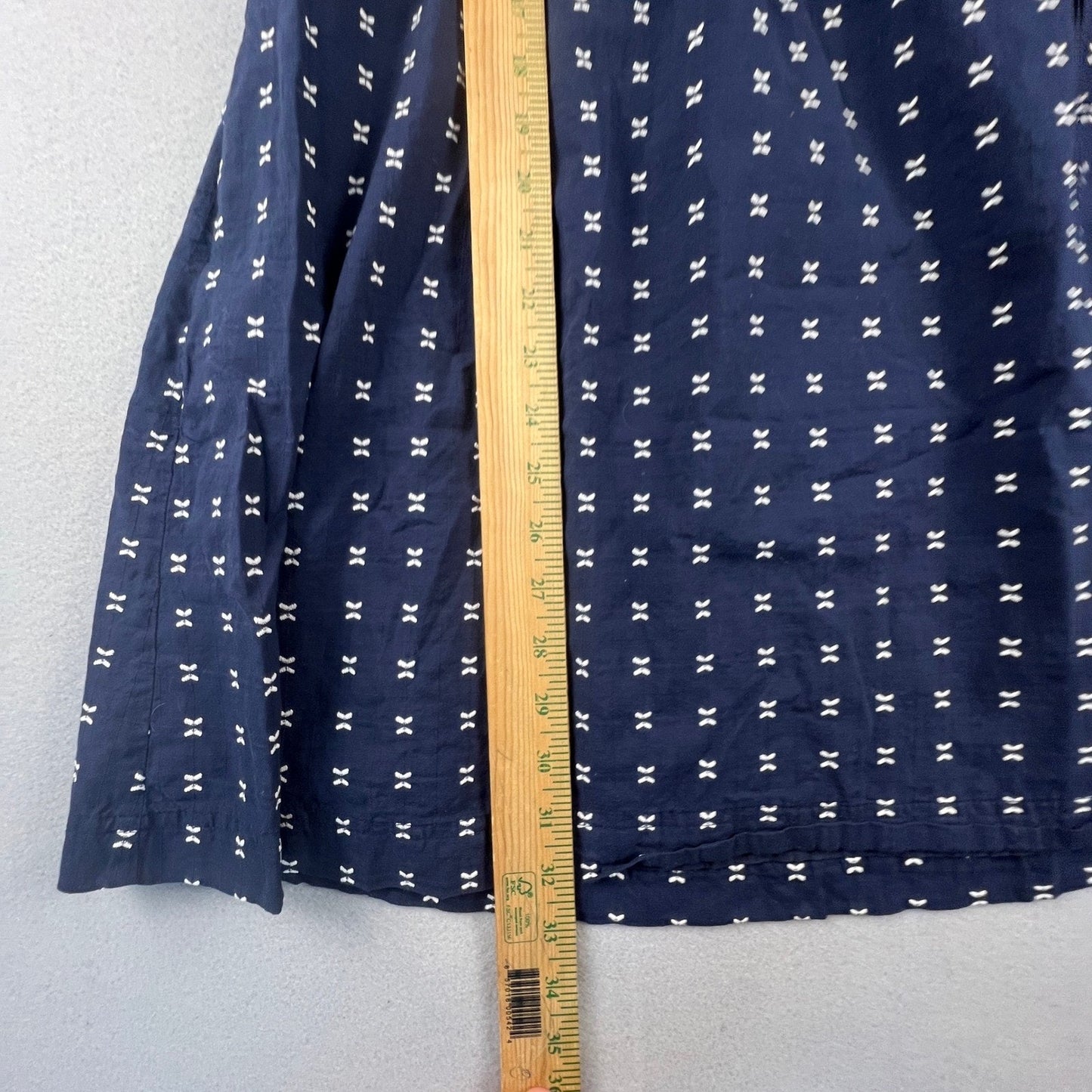 Madewell Mini Dress Womens Small Navy Blue Embroidered Bow Dobby V-Neck Boho