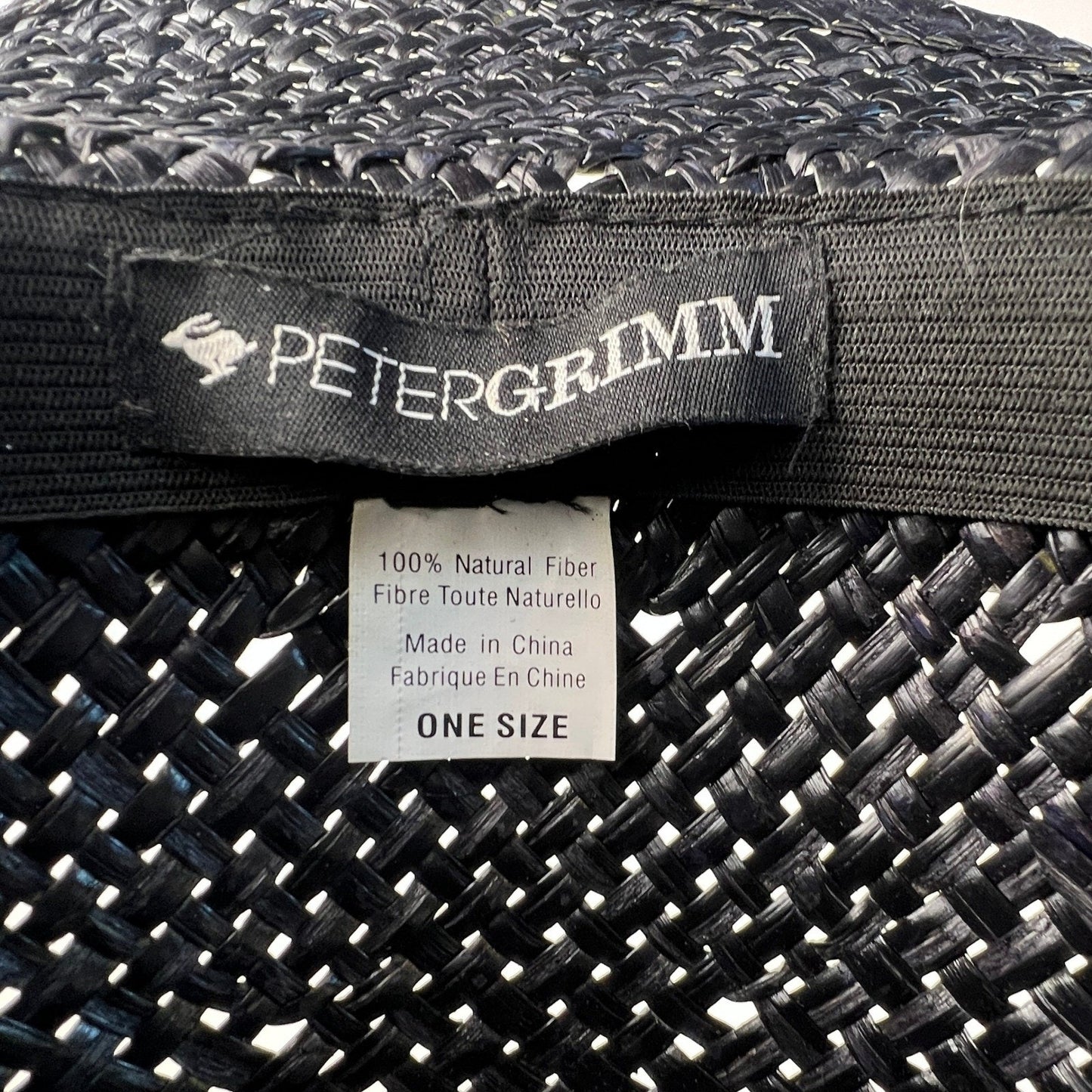 Peter Grimm Cowboy Hat Unisex OS Black Woven Straw Studded Band Western Festival