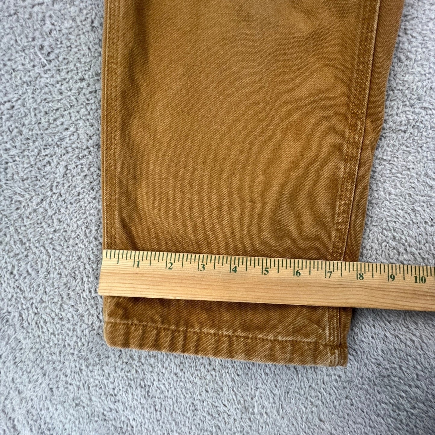 Carhartt Carpenter Pants Kids 8 Brown Flannel Lined Canvas Duck Workwear Utility