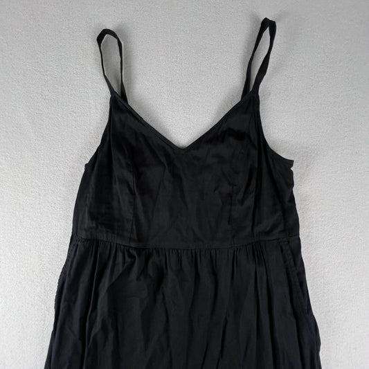 Old Navy Cami Maxi Dress XS Black Tiered Katherine Cotton Blend Summer Boho