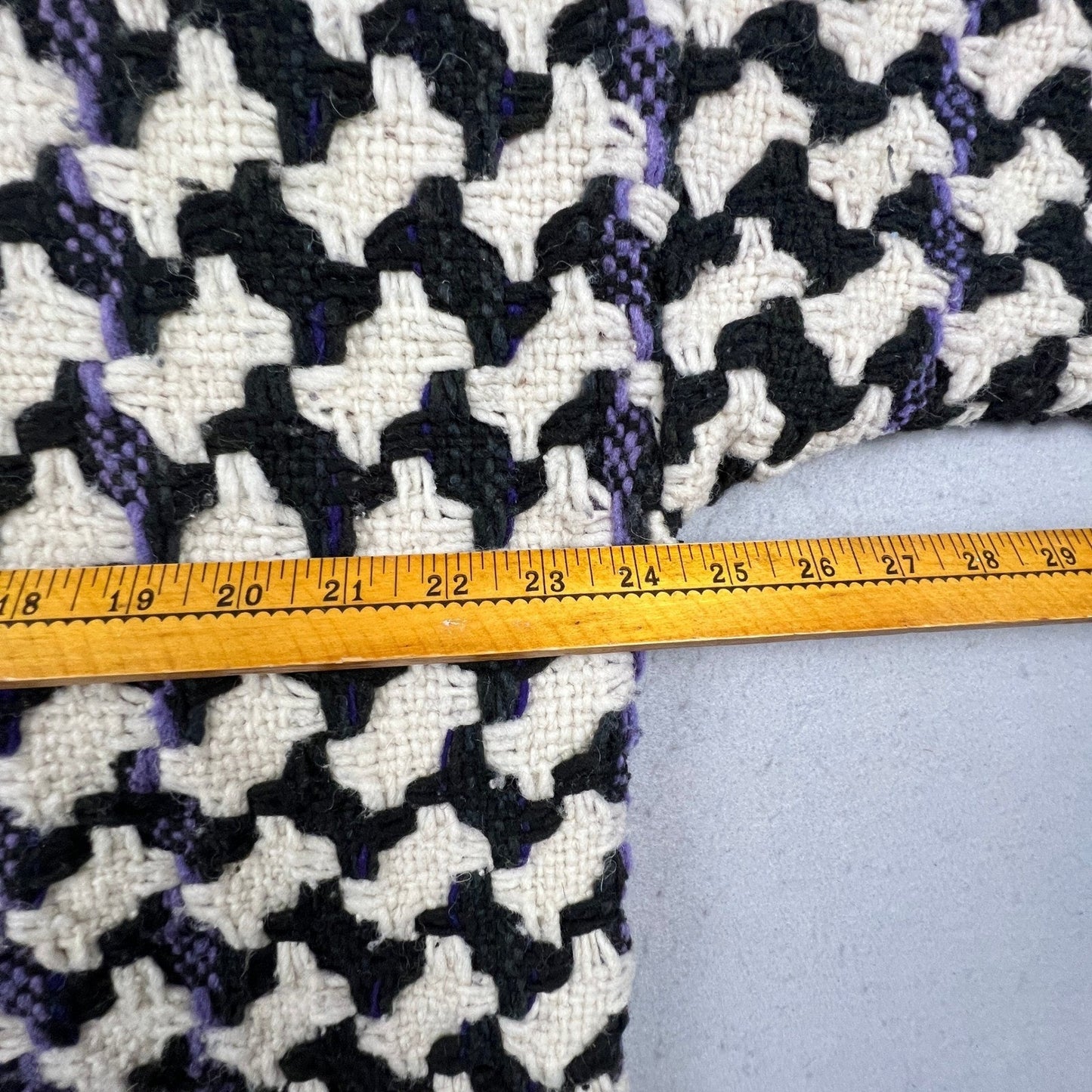 Vintage Houndstooth Hand Knit Sweater Mens XL Black White Pullover Chunky Warm