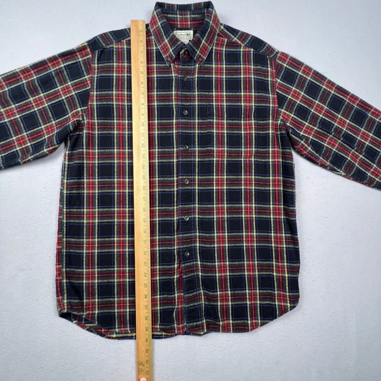 VTG L.L. Bean Flannel Shirt Mens Medium Regular Plaid Cotton Outdoor Casual