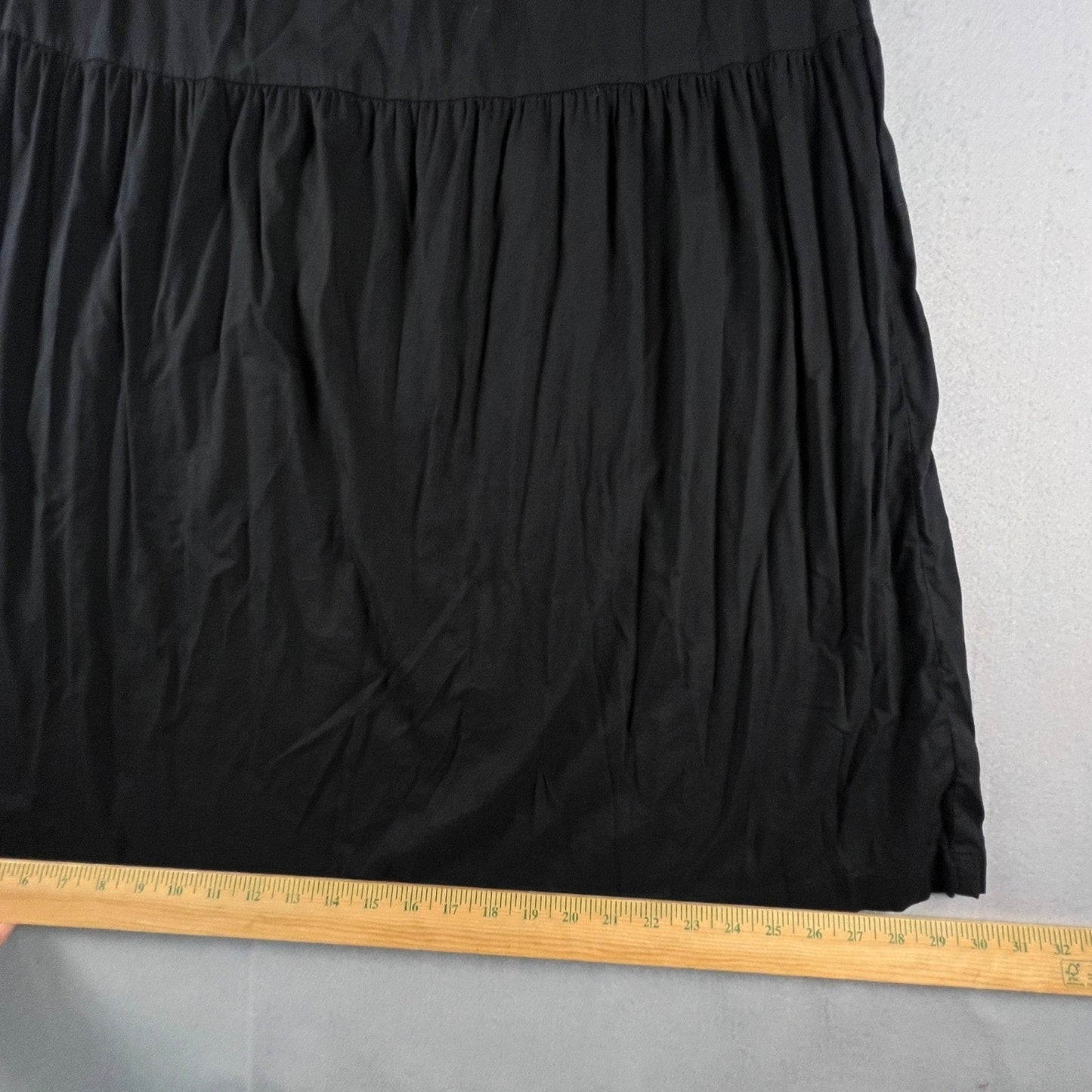 Old Navy Cami Maxi Dress XS Black Tiered Katherine Cotton Blend Summer Boho