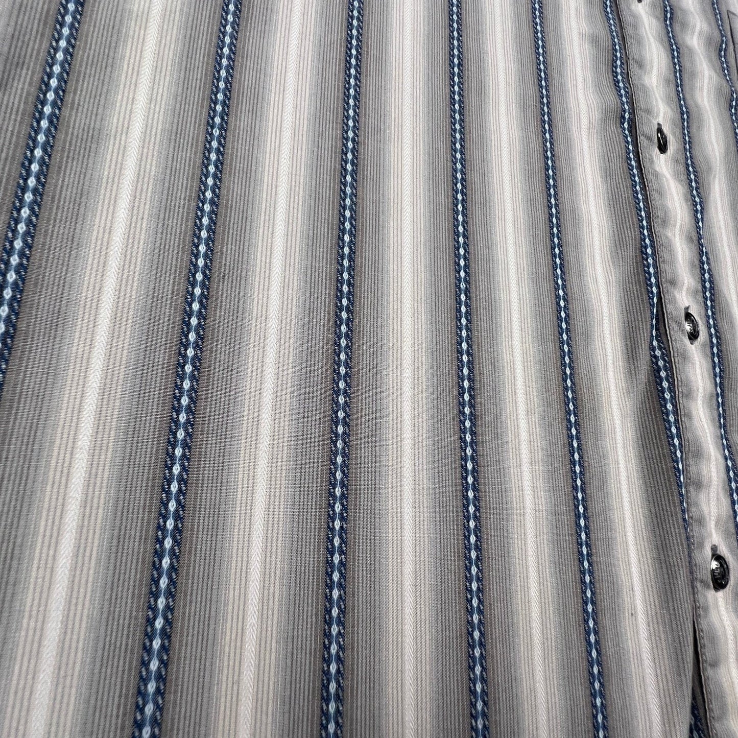 KUHL Button Down Shirt Mens XXL Grey Blue Striped Short Sleeve Outdoor Hiking