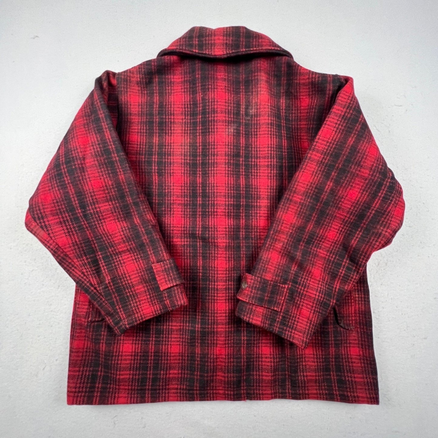 Vintage Woolrich Wool Plaid Hunting Jacket Mens 46 Red Mackinaw Coat Outdoor