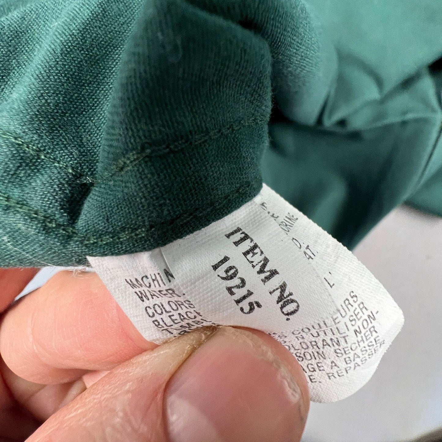 Eddie Bauer Button Down Shirt Mens XL Green Cotton Twill Long Sleeve Workwear