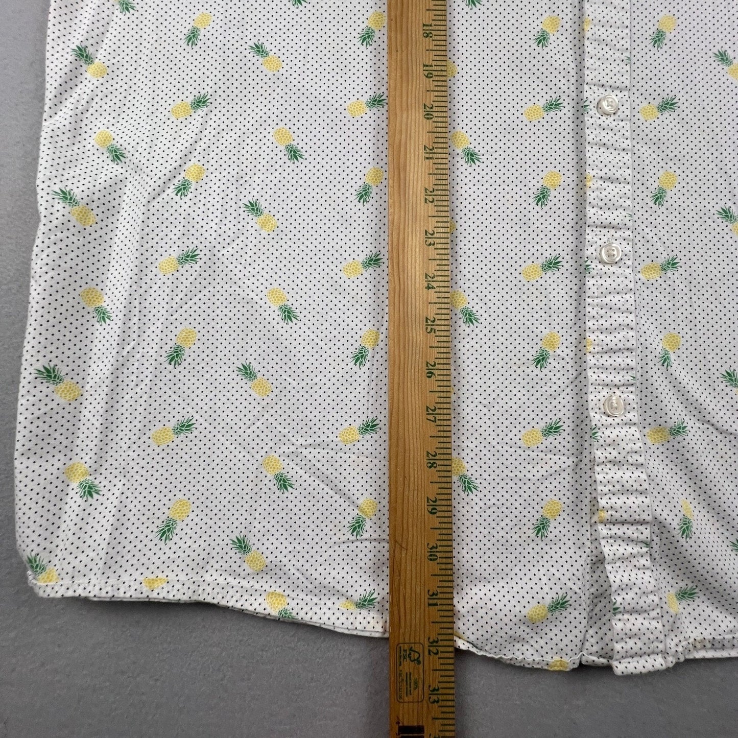 Tropical Button Down Shirt Mens 3XL Tall Pineapple Polka Dot Casual Apt. 9