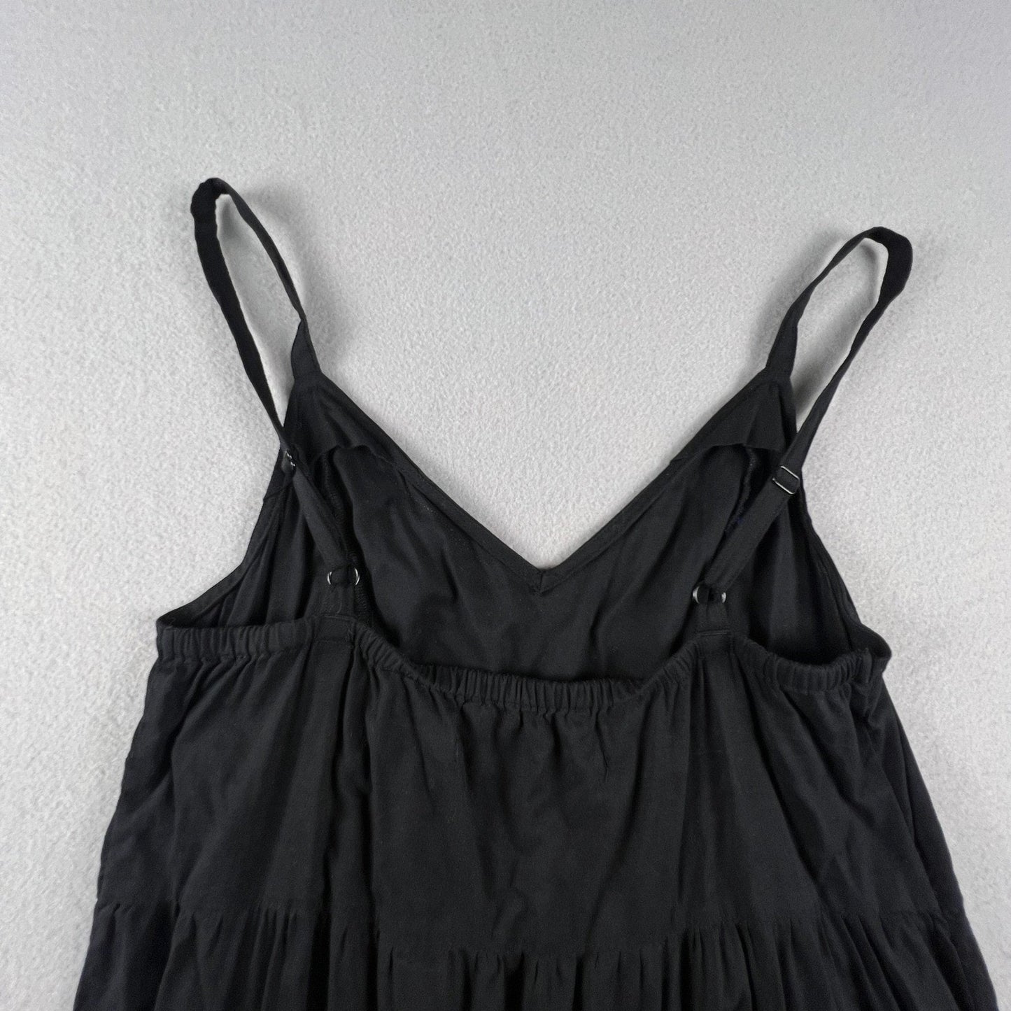 Old Navy Cami Maxi Dress XS Black Tiered Katherine Cotton Blend Summer Boho