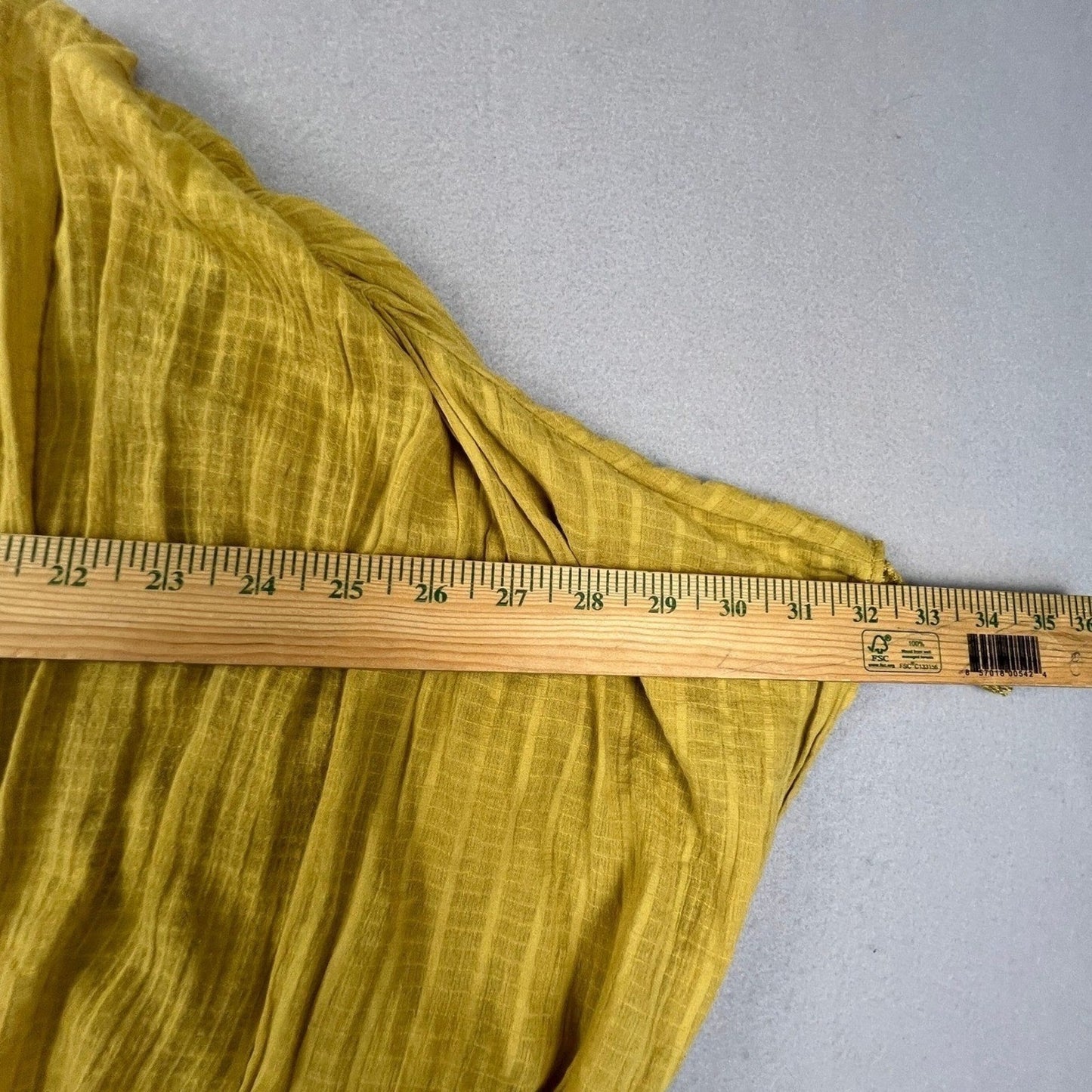 Zara Maxi Dress Womens M Yellow V-Neck Textured Tassel Boho Beach Kaftan