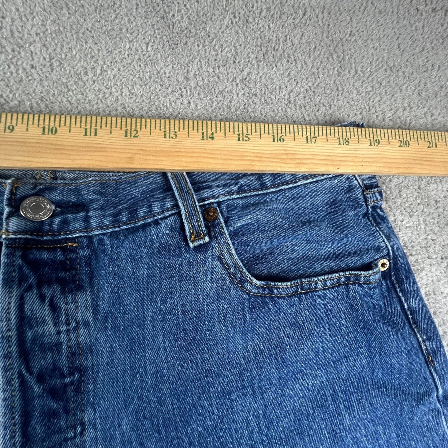 Levis 501 Original Fit Mens Jeans Blue Straight Leg Denim W40 L32 Classic Biker