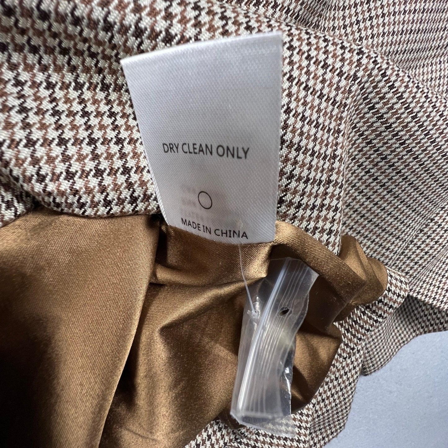 Houndstooth Vest Mini Dress XS Brown Button Front Dark Academia THELIFESTYLEDCO