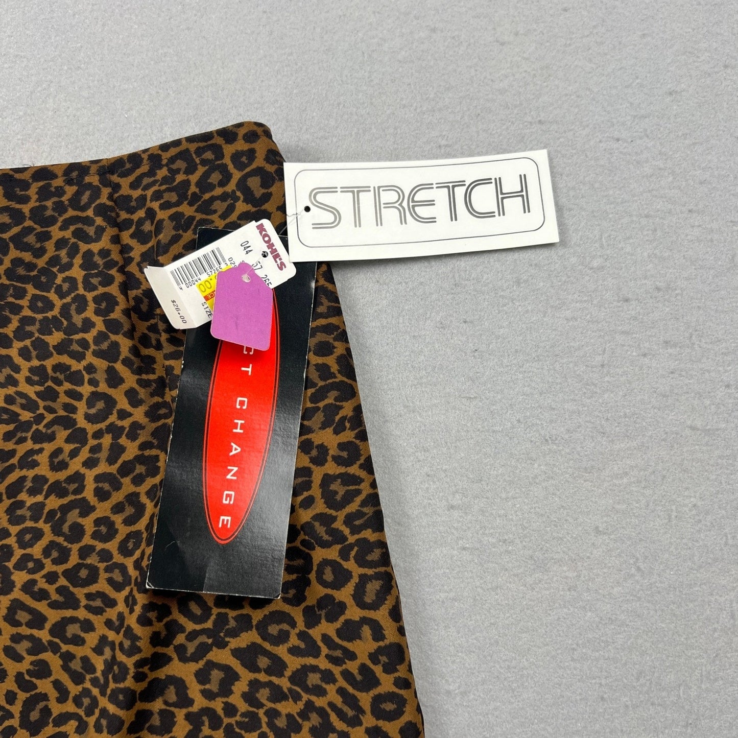 Vtg 90s Y2K Exact Change Mini Skirt Women 9 Brown Leopard Print Stretch A-Line