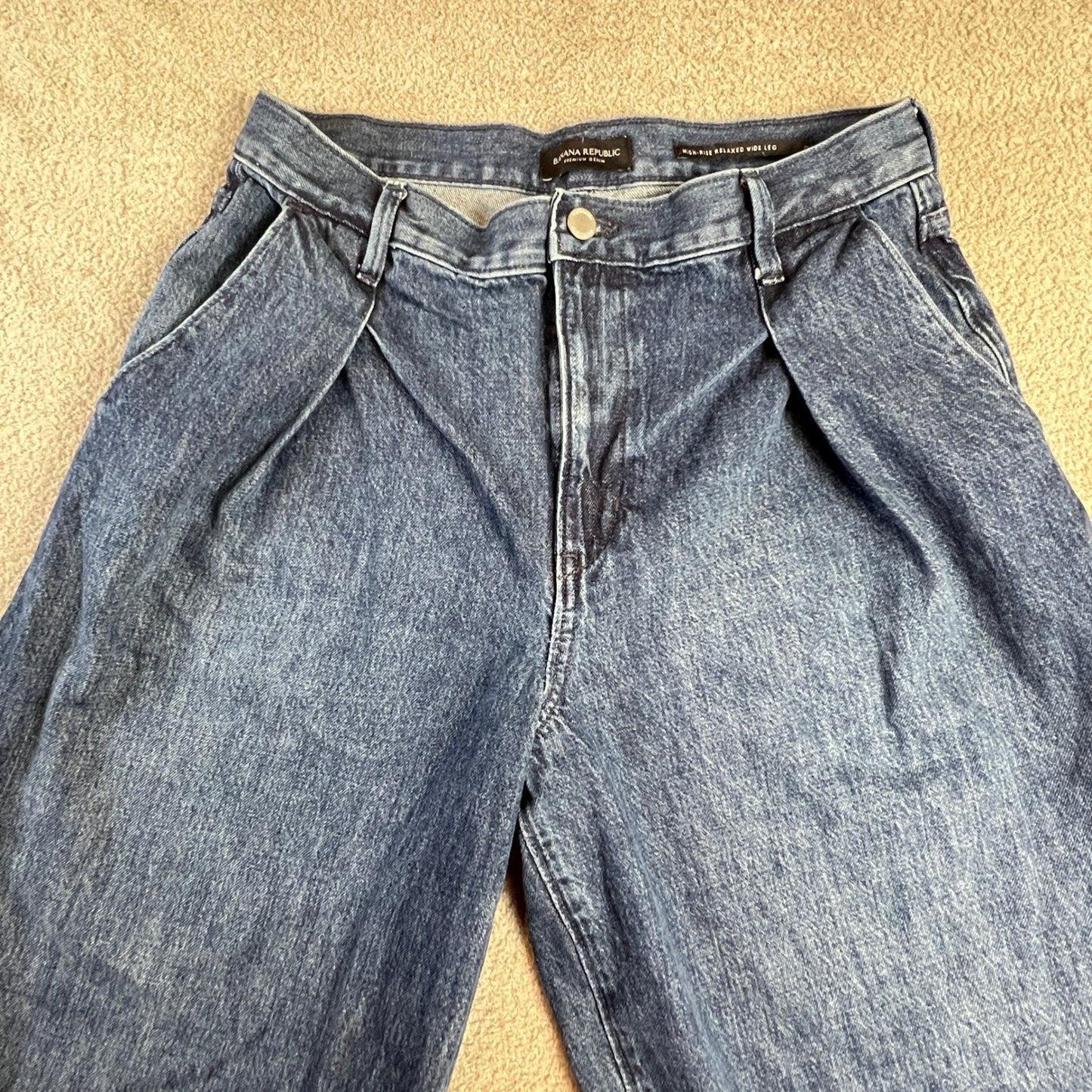 Banana Republic High Rise Women's Size 28 Relaxed Wide Leg Jeans Blue Denim