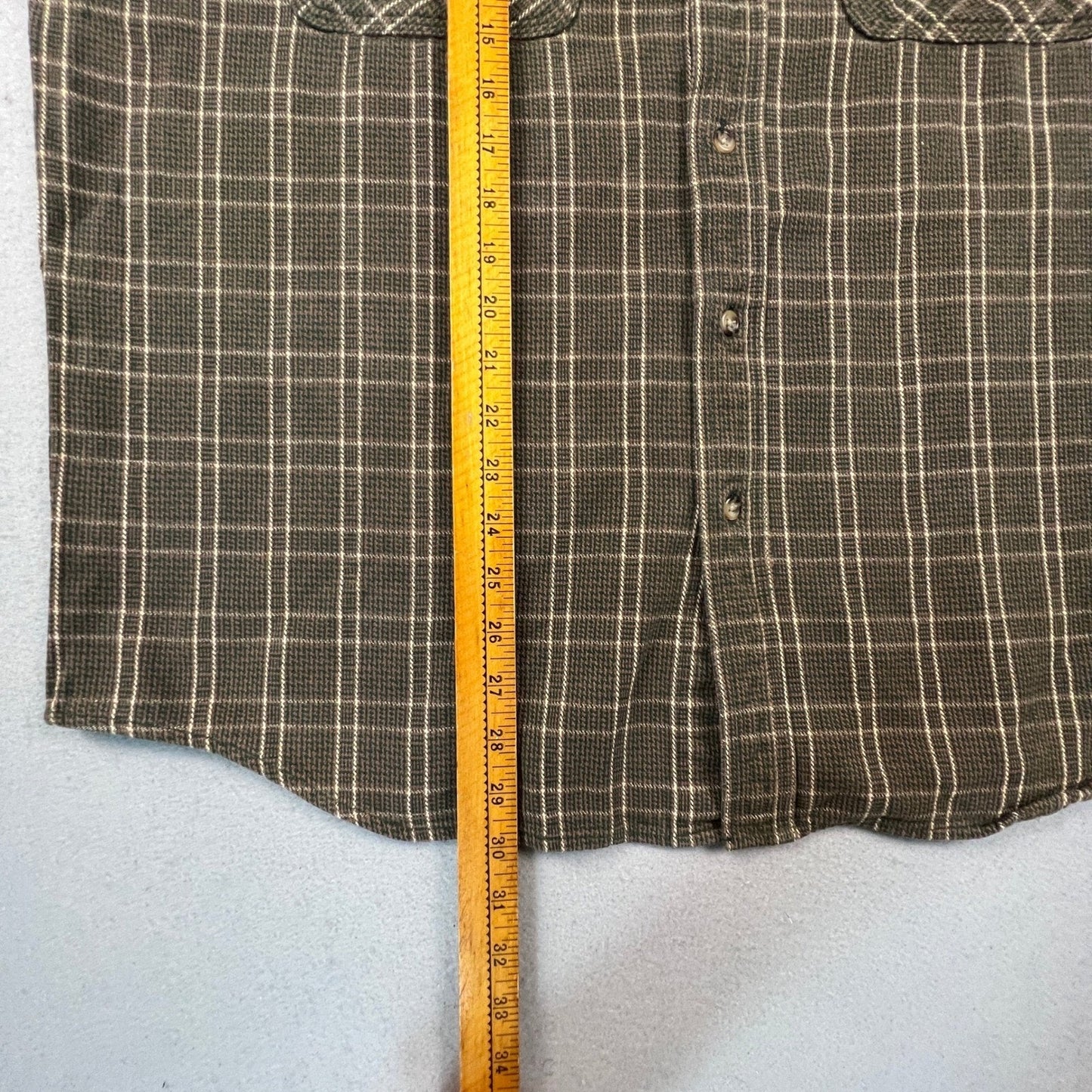 Five Brother Flannel Shirt Mens XL Green Brown Plaid Heavy Cotton Workwear Vtg