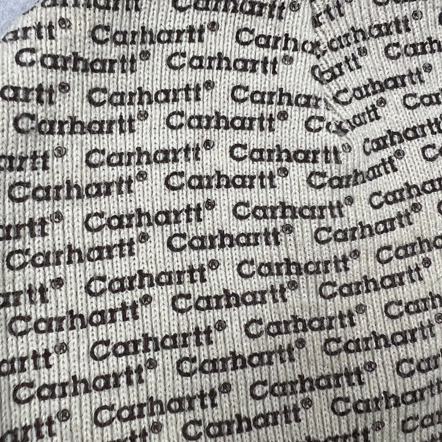 Carhartt Beanie Hat AOP Cream Orange Logo Knit Winter Streetwear RARE Collectors