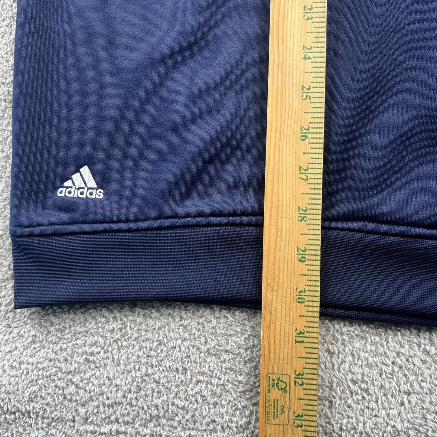 Adidas Quarter Zip Pullover Mens XL Navy Blue Excellent 3 Stripe Performance