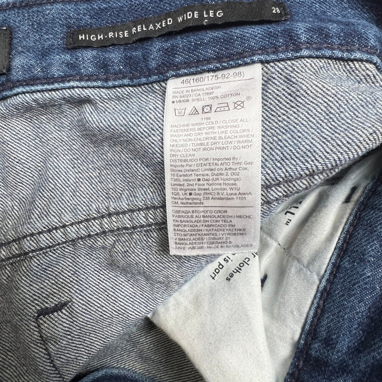 Banana Republic High Rise Women's Size 28 Relaxed Wide Leg Jeans Blue Denim
