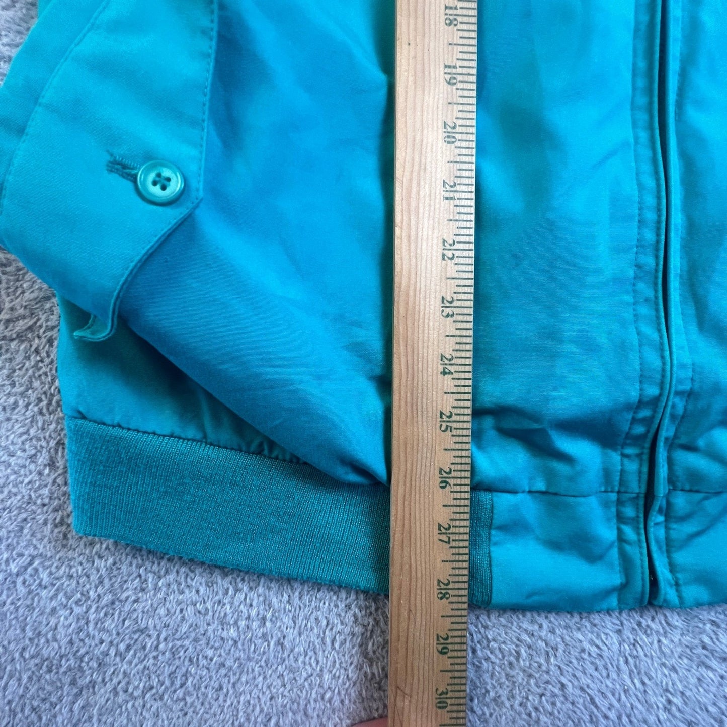 Vintage Izod Lacoste Harrington Jacket Mens Large Teal Green Plaid Lined