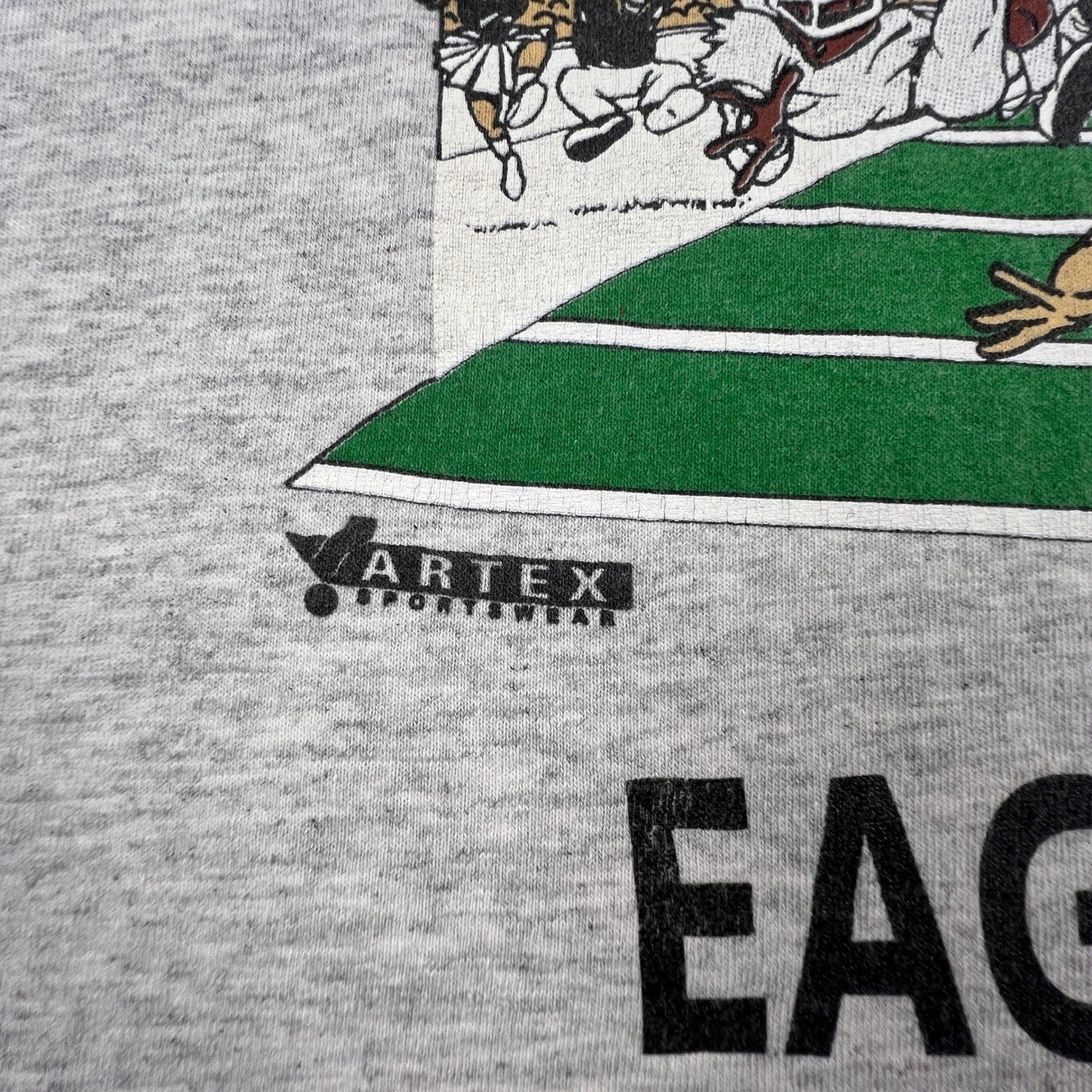 VTG Artex T Shirt Mens XL 1991 Taz Eagan Wildcats Football Looney Tunes Tazmania