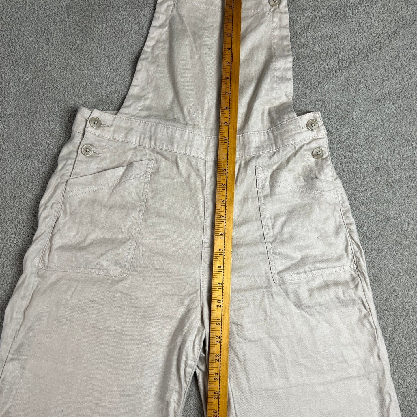 Evereve Overalls Women's Size 28 Linen Blend Wide Leg Cropped Comfy Casual Y2K