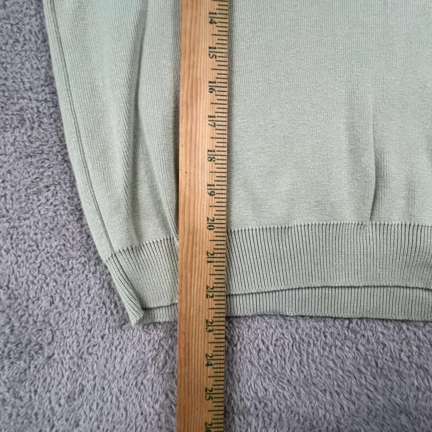 Talbots Sweater Vest Womens XL Green 100% Cotton Ribbed Knit Minimalist Classic