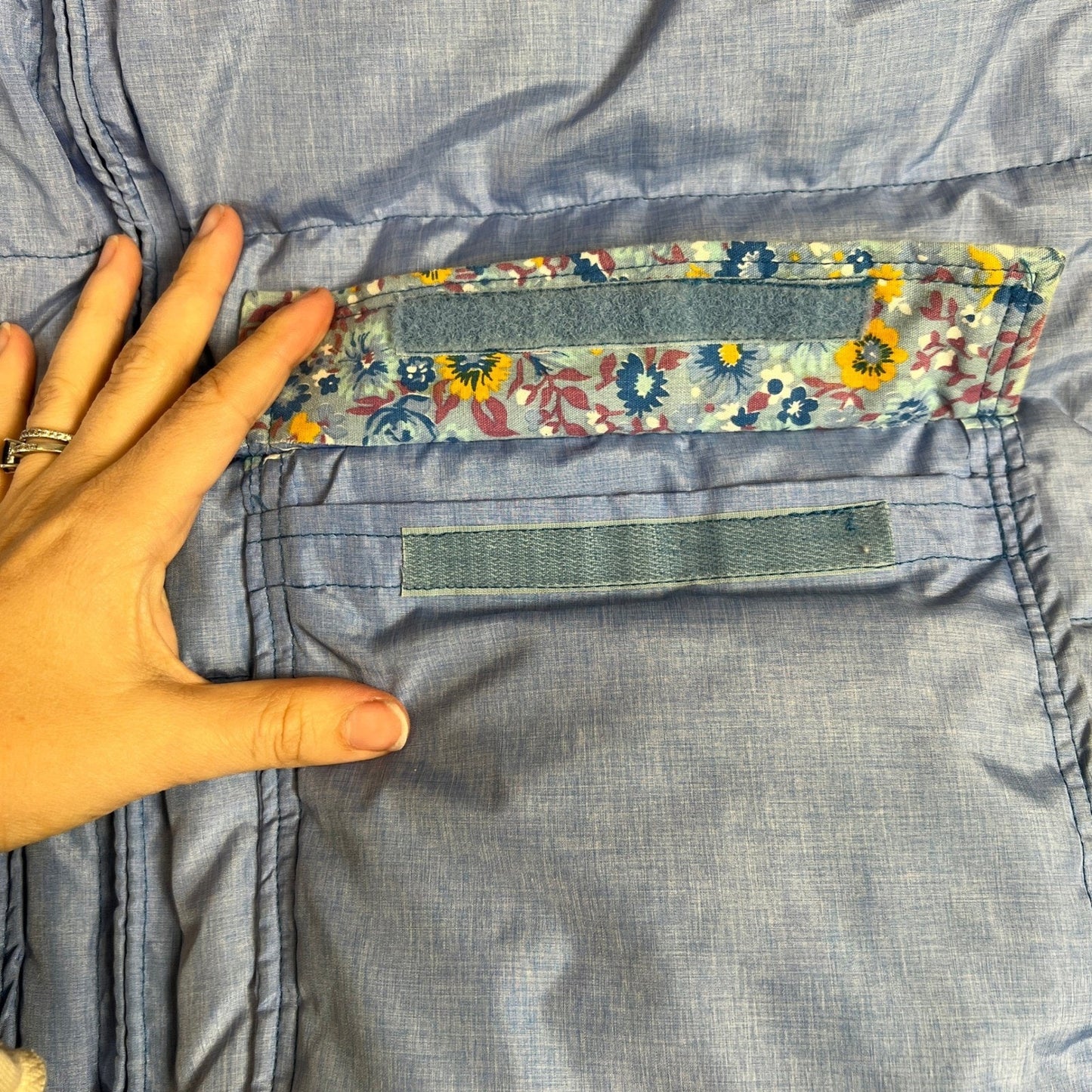 Vintage Frostline Puffer Vest Womens S Blue Floral Western Yoke