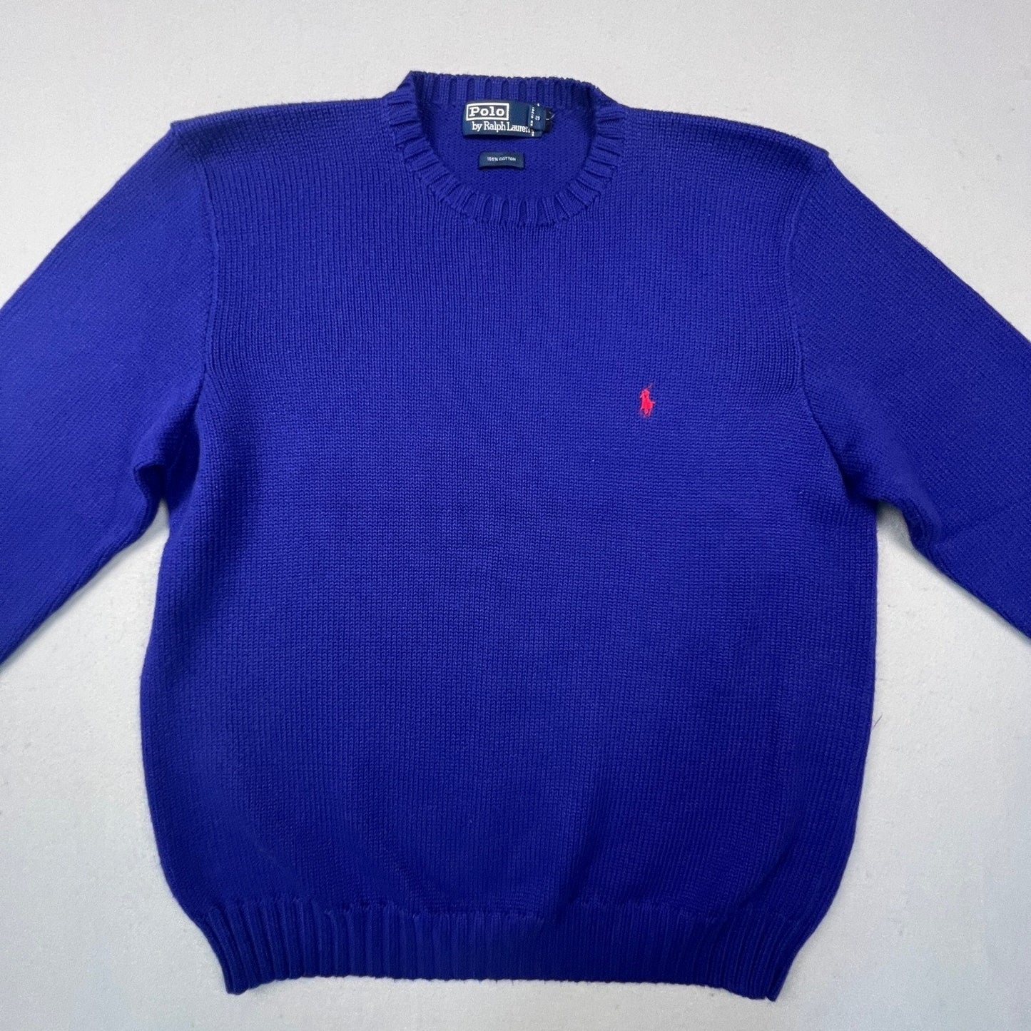 Polo Ralph Lauren Sweater Mens L 100% Cotton Crewneck Knit Pony Logo Classic