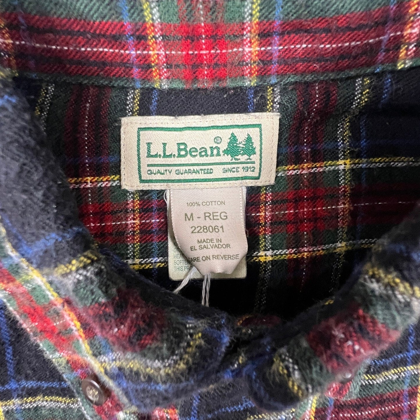 VTG L.L. Bean Flannel Shirt Mens Medium Regular Plaid Cotton Outdoor Casual