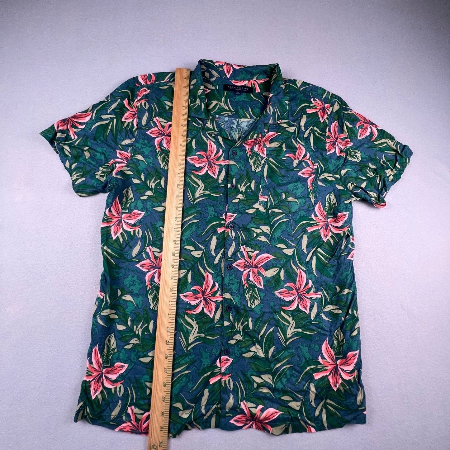 Hawaiian Button Up Shirt Mens XL Floral Tropical Summer Camp Aloha Vacation