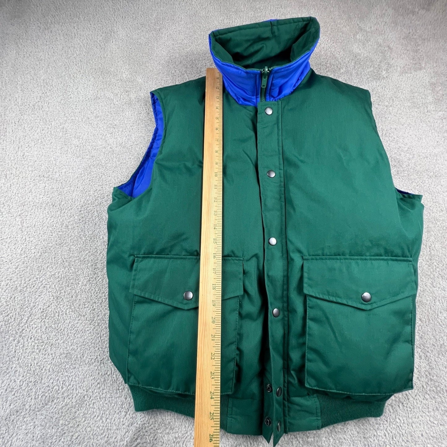 Outdoor Exchange Reversible Puffer Vest Mens XL Green Blue Down Gorpcore Hiking