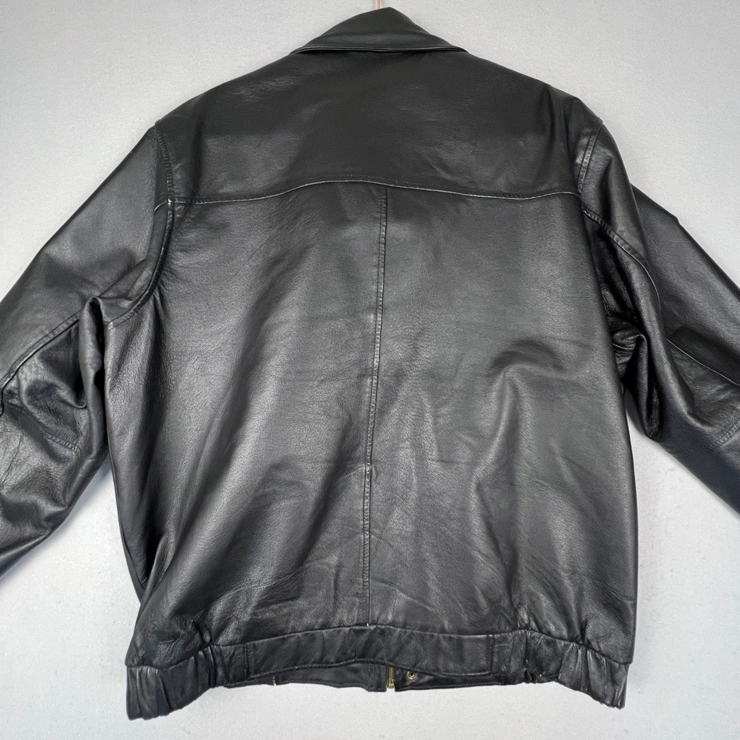 VTG Covington Leather Bomber Jacket Mens L Full Zip Classic Outerwear Gorpcore