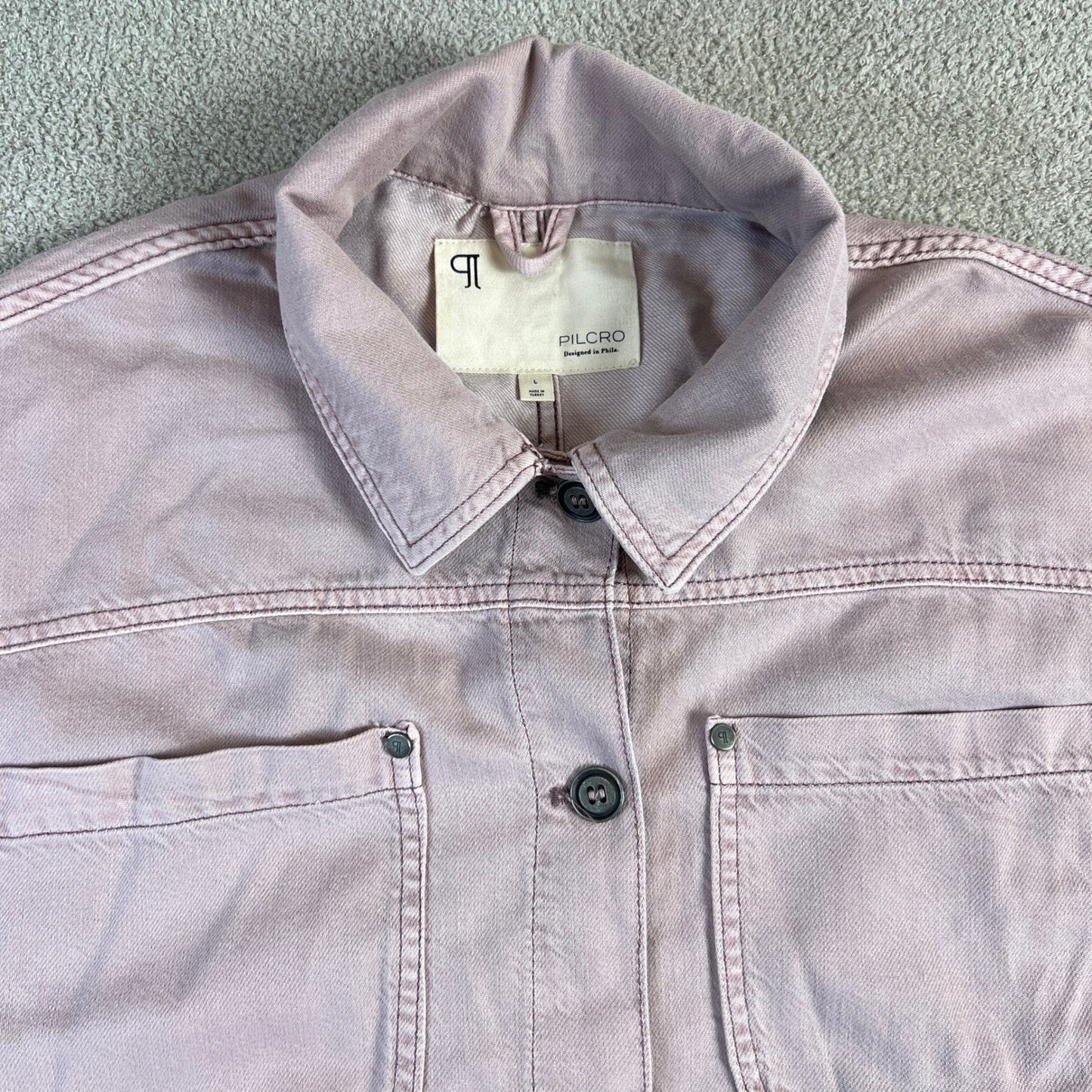 Antropologie PILCRO Utility Dress Women's Large Button Front Pink