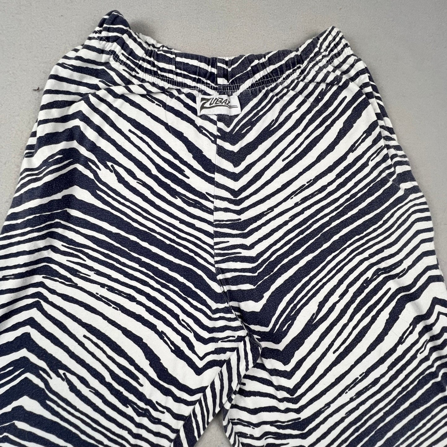 Zubaz Zebra Print Pants Mens Medium Black White Tapered Retro Loungewear Joggers