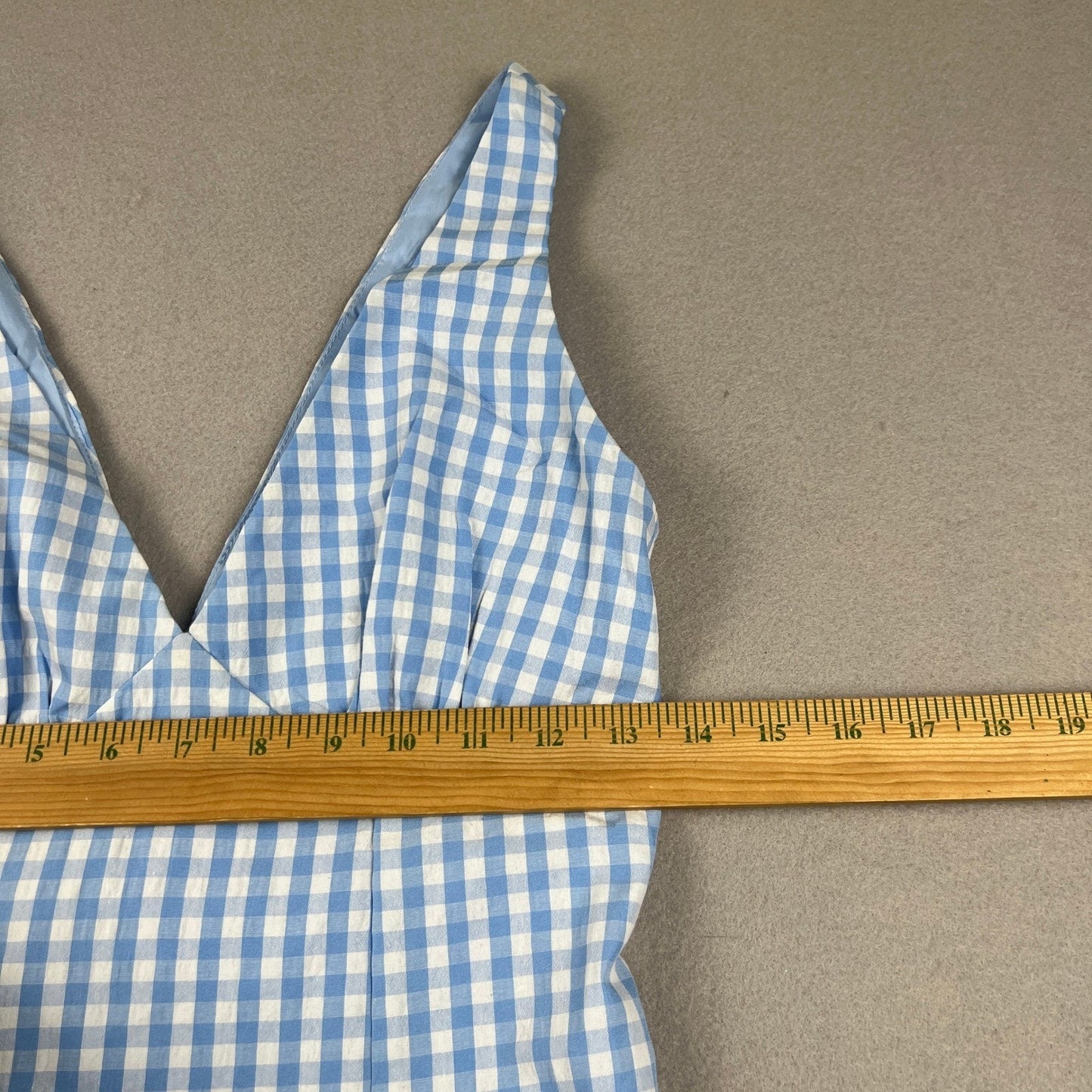 Princess Polly Mini Dress 2 Blue Gingham Pleated Hem Preppy Picnic Coquette