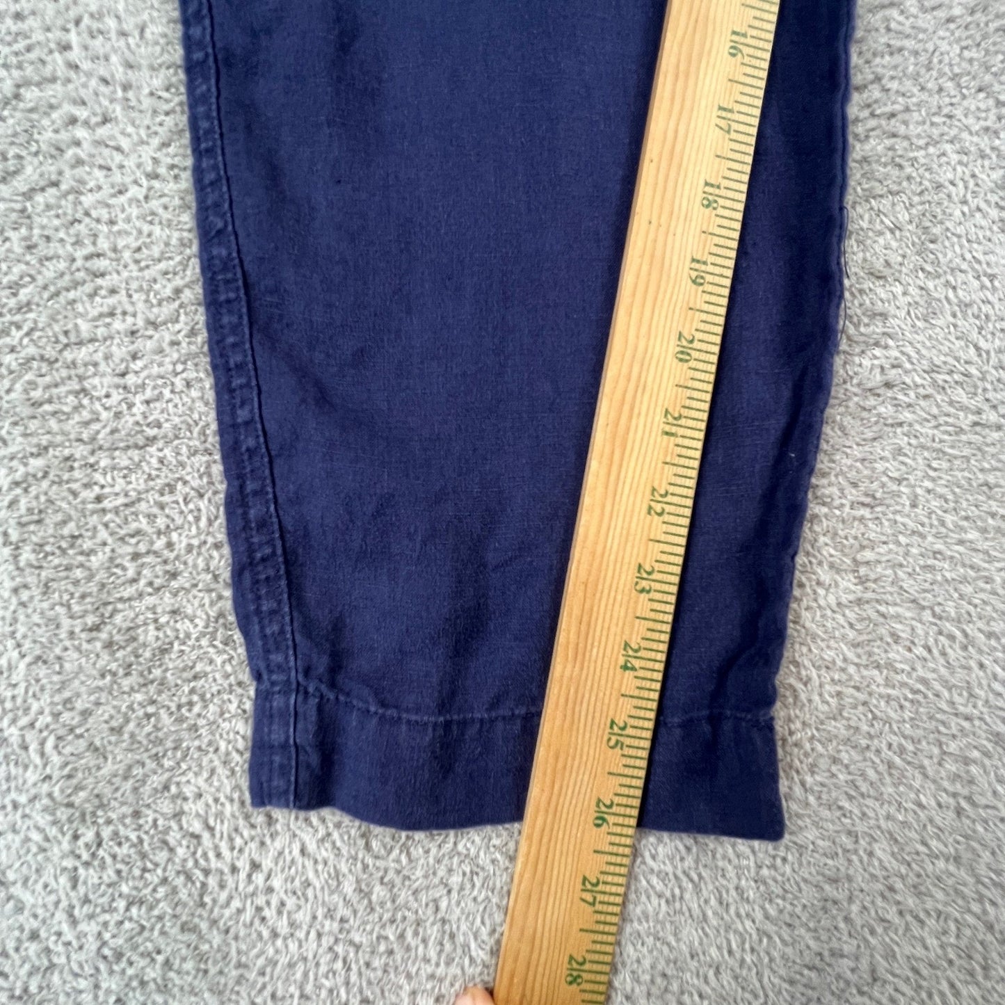 Lauren Ralph Lauren Linen Pants Womens 6 Navy Blue Drawstring Casual Coastal