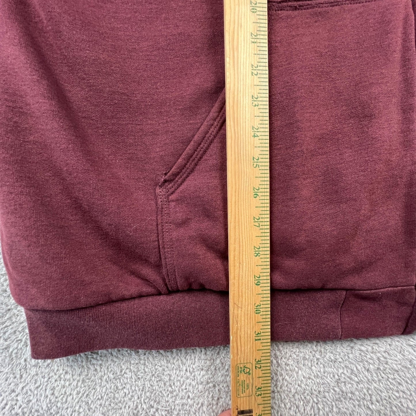 Carhartt Sherpa Lined Hoodie Mens 2XL Tall Burgundy Full Zip Workwear Sweatshirt