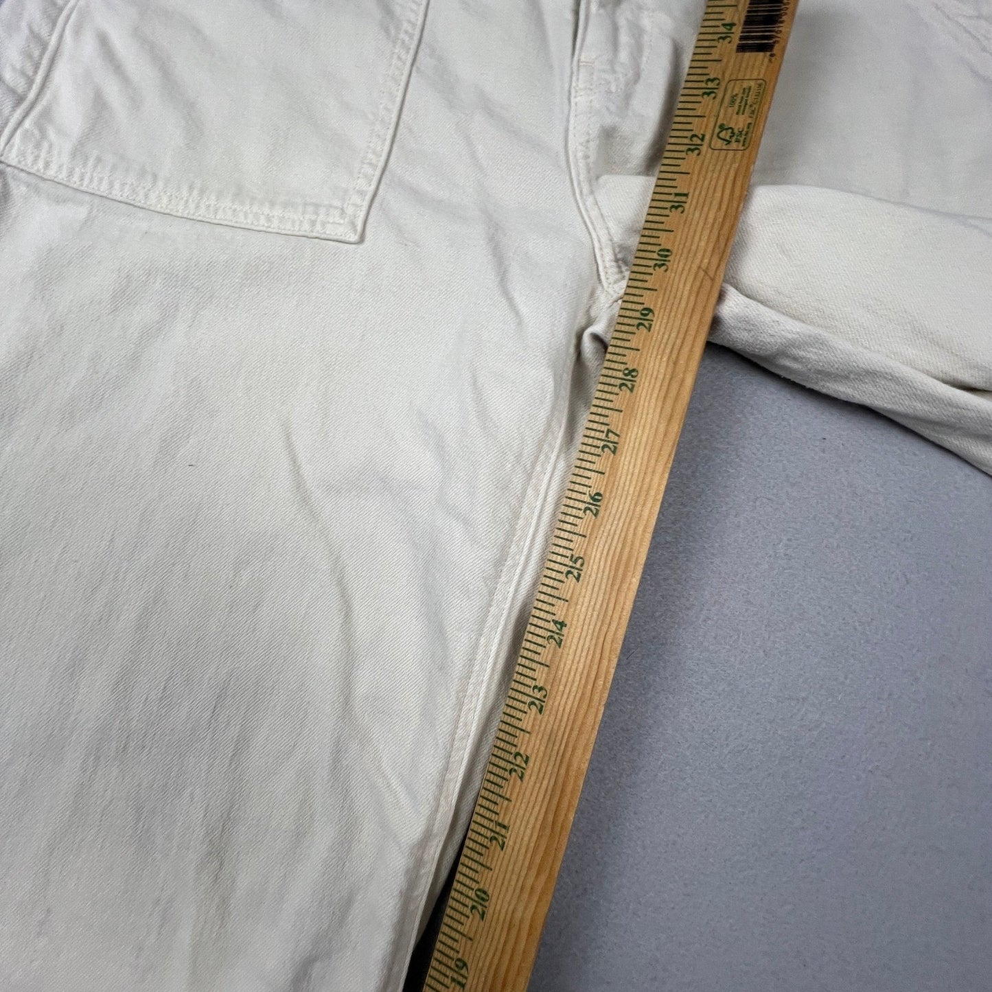 American Eagle Carpenter Pants Womens 10 Cream Wide Leg Utility Workwear Boho