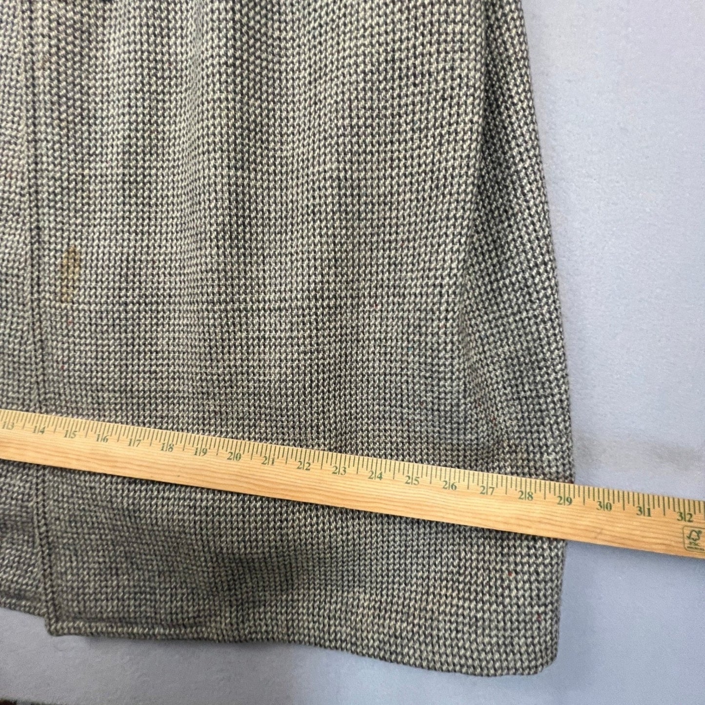 Harris Tweed Overcoat Mens XL Grey Handwoven Pure Scottish Wool Trench Coat VTG