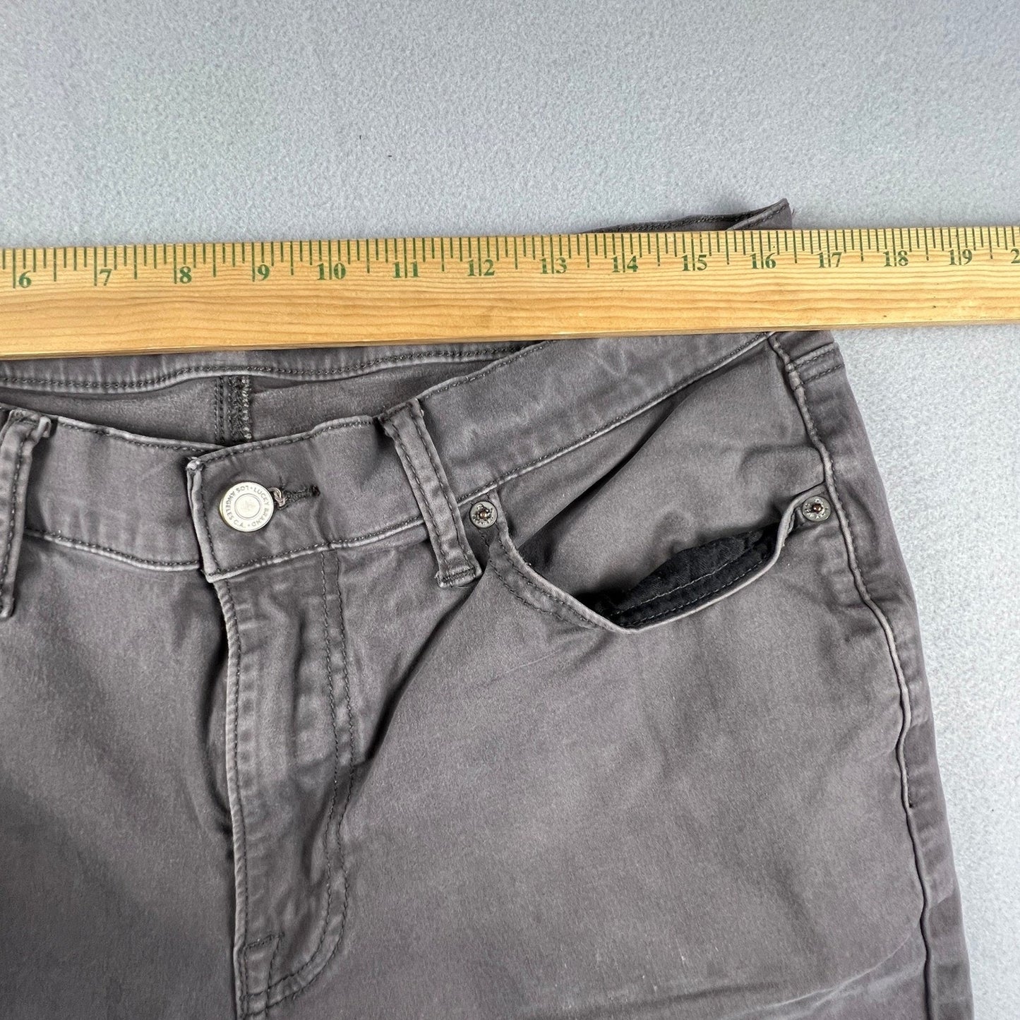 Lucky Brand 410 Athletic Slim Pants Mens 34x30 Gray Stretch Casual Chino Denim
