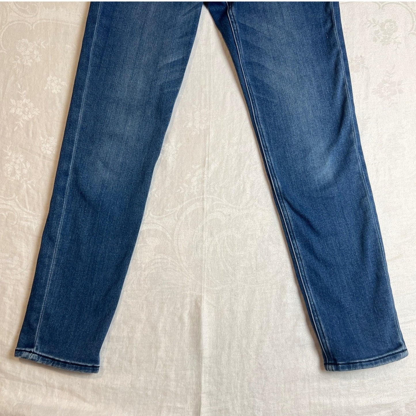 Express High Rise Jeans Womens 2R Ankle Legging Button Fly Medium Wash Stretch