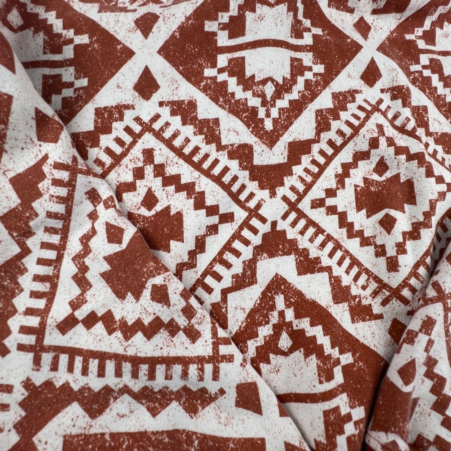 Wrangler Retro Hoodie Womens Large Rust Orange Southwestern Geometric Pullover