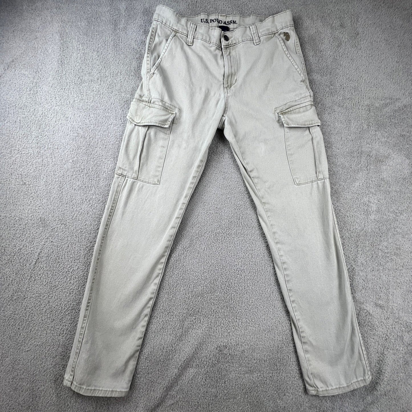 Vintage US Polo Assn. Mens 30 x 32 Stretch Cargo Pants Khaki Ralph Lauren