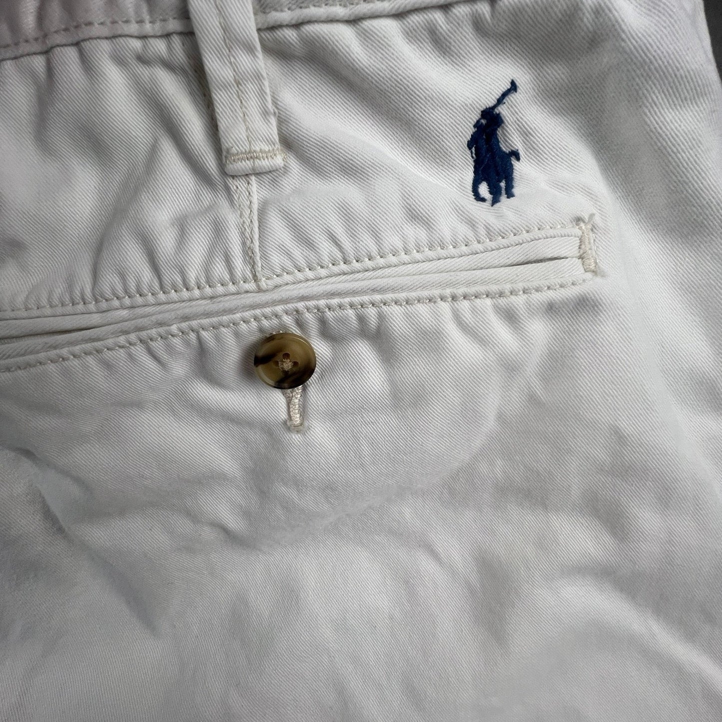 Polo Ralph Lauren Relaxed Fit Chino Shorts Mens 36 Wite Cotton Twill Preppy Golf