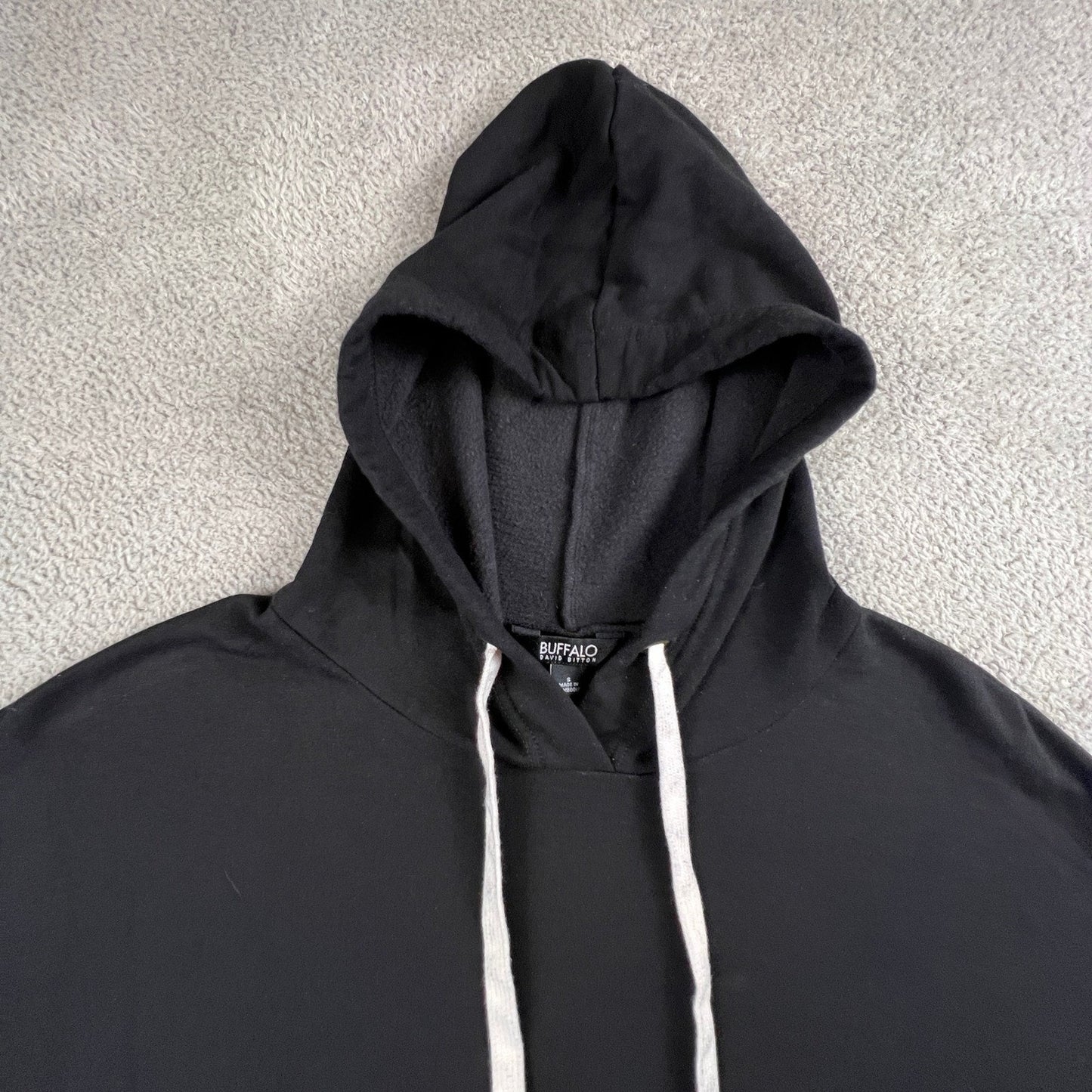 Buffalo David Bitton Hoodie Womens Small Black Pullover Relaxed Sweatshirt