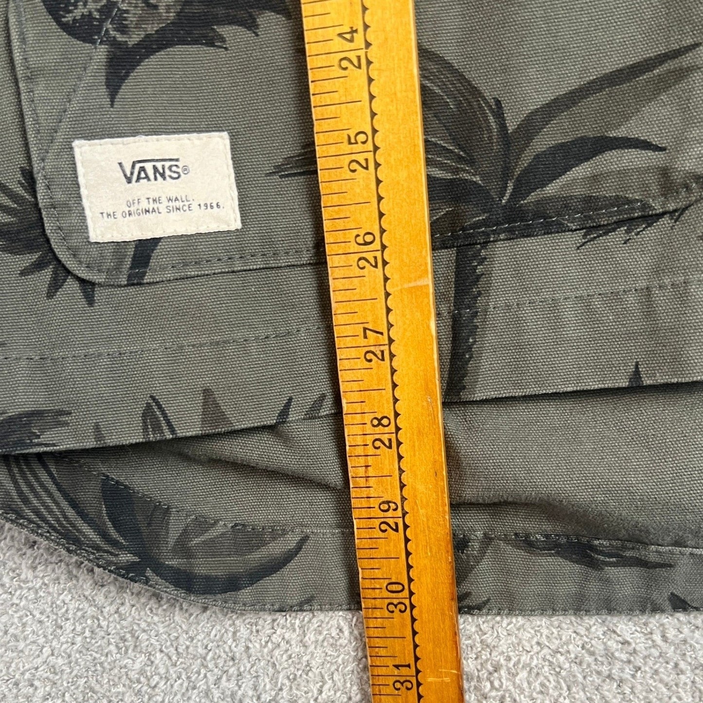 Vans Hooded Jacket Mens Medium Tropical Palm Tree Print Chore Coat Olive