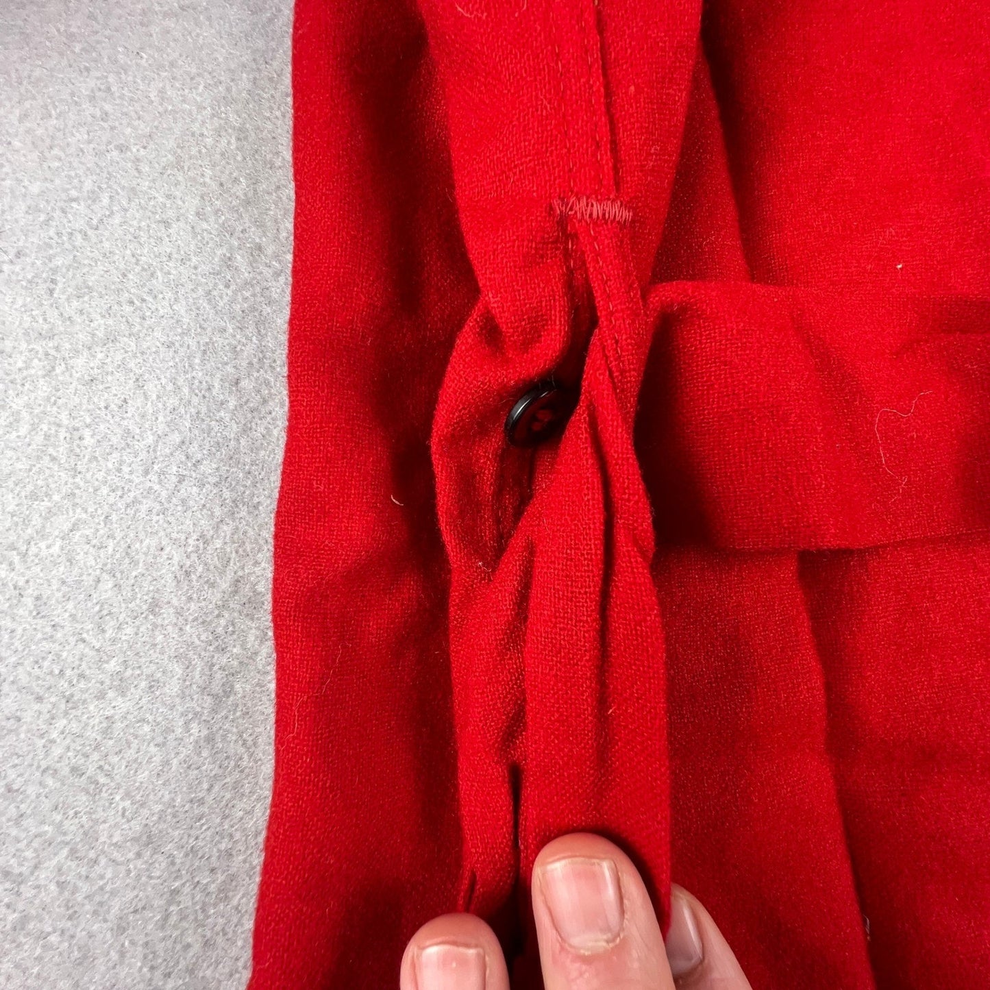 VTG Pendleton Robe Womens Medium Red Wool Piping Belted Loungewear Classic