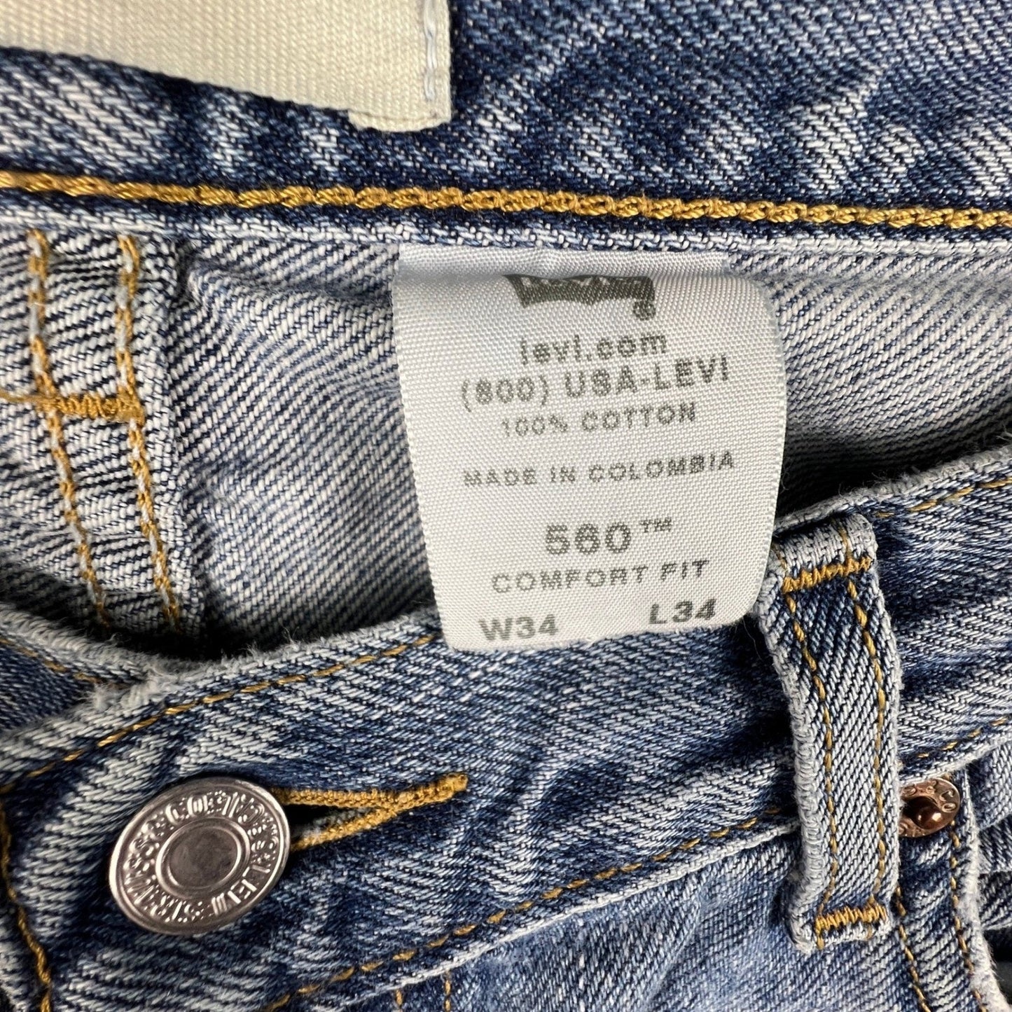 Levi's 560 Comfort Fit Jeans Mens 34x34 Light Wash Relaxed Tapered Denim Vintage