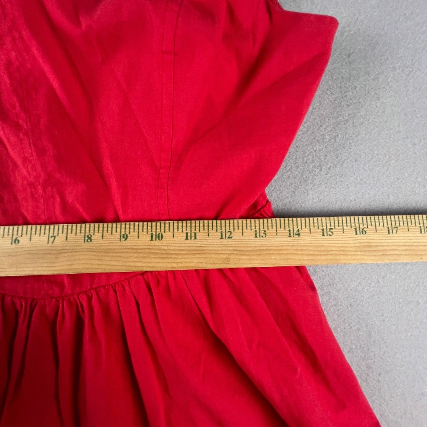 Party Flare Dress Medium Red Open Back Bow Summer Bridal Bridesmaid Cocktail