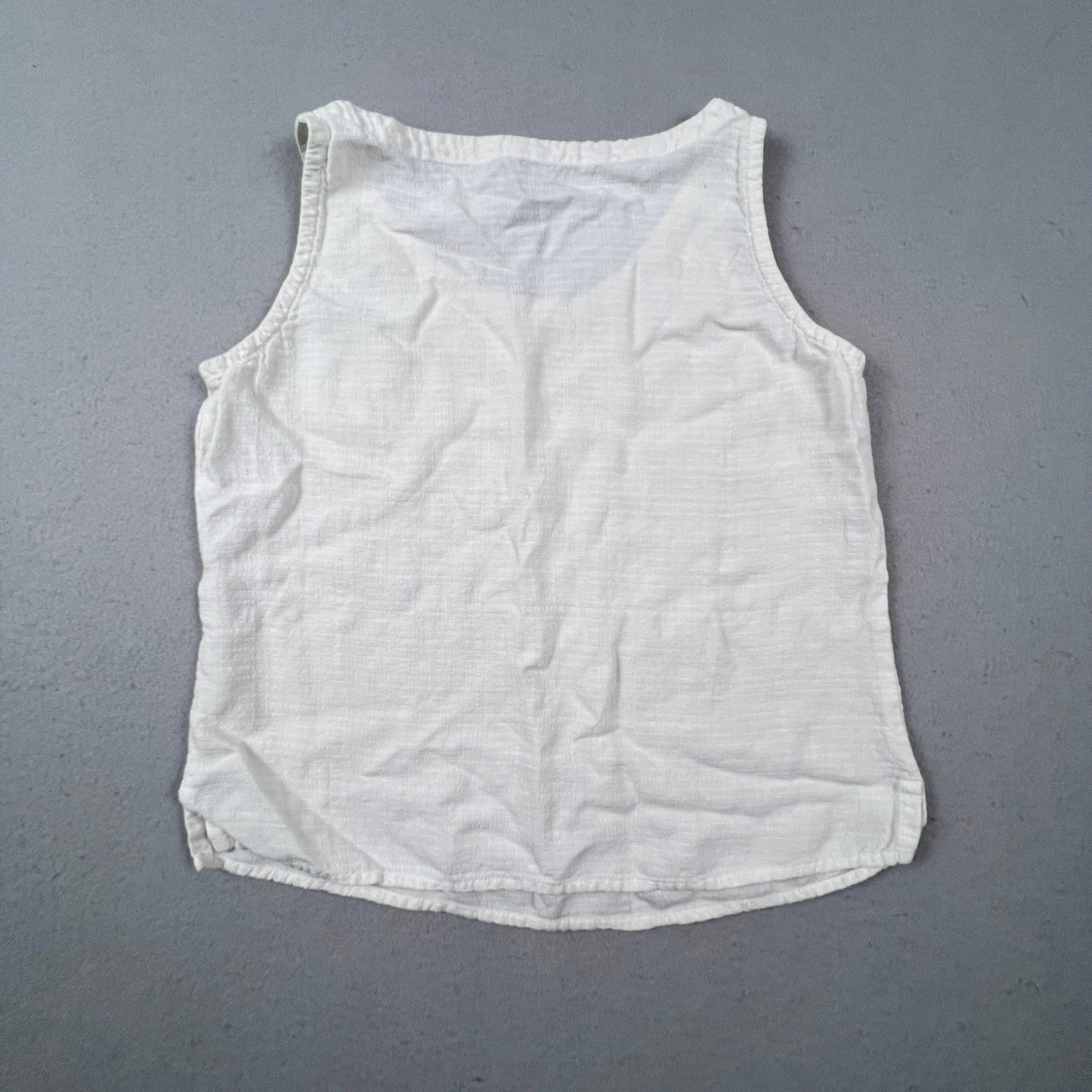 Eileen Fisher Tank Top Womens PS White Linen Blend Sleeveless Slub Shell