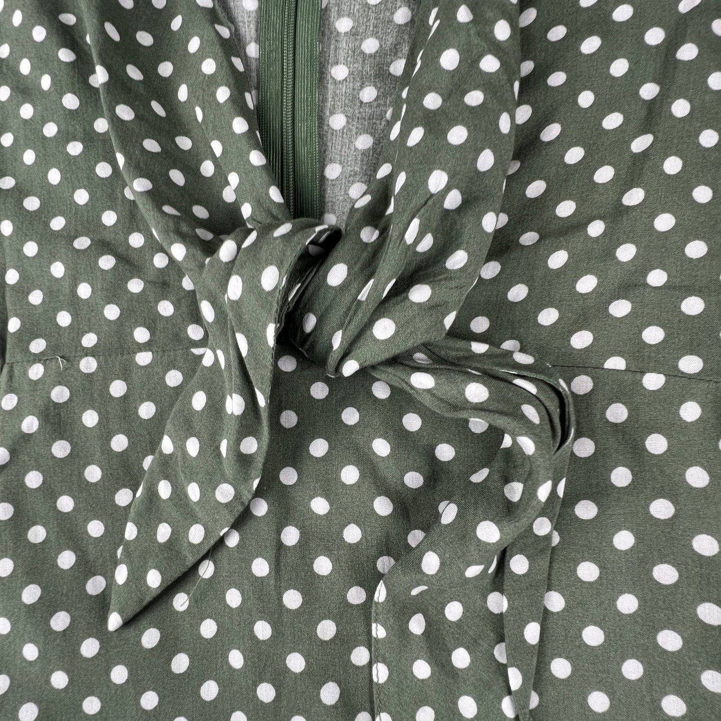 Anthropologie Grade & Gather Midi Dress Womens M Green Polka Dot Summer Casual